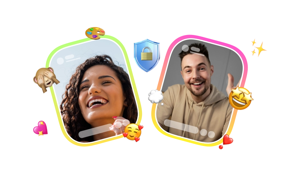Monkey App secure video chat showing people connecting safely with privacy protection